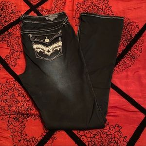 Hydraulic Embellished Boot Cut Jeans (Size 13)